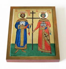 Воздвижение Креста Господня, Константин и Елена, икона на доске 13*16,5 см - Иконы оптом