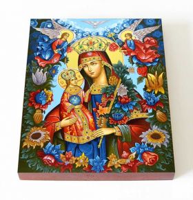 Икона Божией Матери "Благоуханный Цвет", печать на доске 13*16,5 см - Иконы оптом