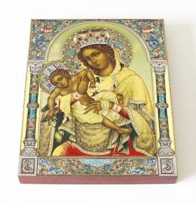 Икона Божией Матери "Взыграние Младенца", доска 13*16,5 см - Иконы оптом