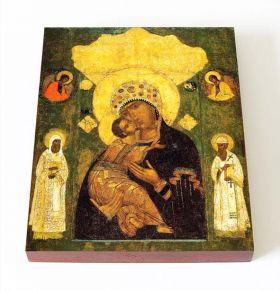 Волоколамская икона Божией Матери, печать на доске 13*16,5 см - Иконы оптом