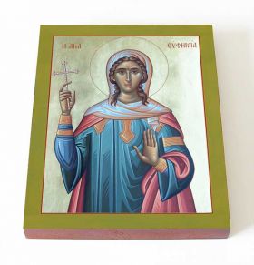 Великомученица Евфимия Всехвальная, икона на доске 13*16,5 см - Иконы оптом