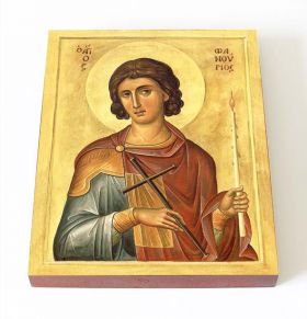 Великомученик Фанурий Родосский, икона на доске 13*16,5 см - Иконы оптом