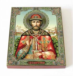 Благоверный князь Димитрий Донской, икона на доске 8*10 см - Иконы оптом