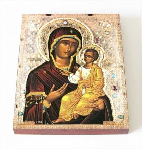 Иверская Монреальская икона Божией Матери, доска 8*10 см - Иконы оптом