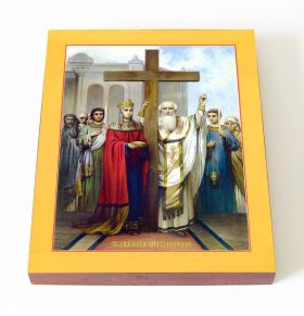 Воздвижение Креста Господня, икона на доске 13*16,5 см - Иконы оптом