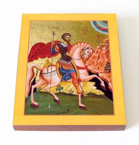 Великомученик Евстафий Плакида, Римский, икона на доске 13*16,5 см - Иконы оптом
