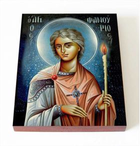Великомученик Фанурий Родосский, икона на доске 8*10 см - Иконы оптом