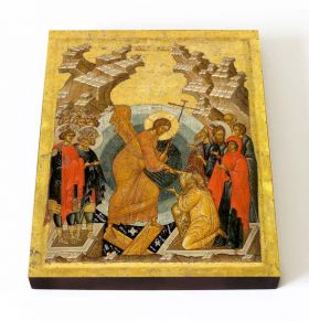 Воскресение Христово, Сошествие во ад, 1497 г, икона на доске 13*16,5 см - Иконы оптом