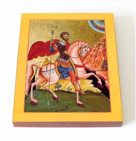 Великомученик Евстафий Плакида, Римский, икона на доске 8*10 см - Иконы оптом