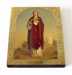 Великомученица Варвара Илиопольская, ростовая икона на доске 13*16,5 см - Иконы оптом