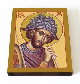 Великомученик Меркурий Кесарийский, Каппадокийский, икона на доске 13*16,5 см - Иконы оптом