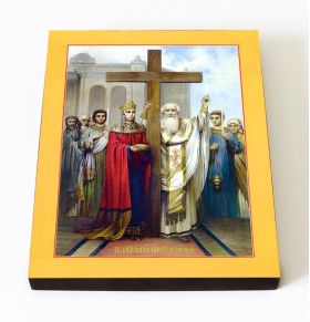 Воздвижение Креста Господня, икона на доске 8*10 см - Иконы оптом