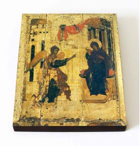 Благовещение Пресвятой Богородицы, Андрей Рублев, 1408 г, икона на доске 8*10 см - Иконы оптом