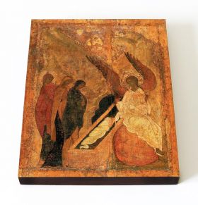 Жены-Мироносицы у Гроба Господня, 1425 - 1427 гг, икона на доске 13*16,5 см - Иконы оптом