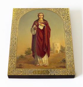 Великомученица Варвара Илиопольская, ростовая икона на доске 8*10 см - Иконы оптом