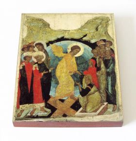 Воскресение Христово, Сошествие во ад, 1408 г, икона на доске 13*16,5 см - Иконы оптом