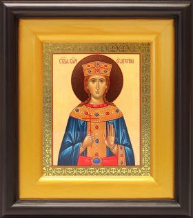 Великомученица Екатерина Александрийская (лик № 011), икона в широком киоте 16,5*18,5 см - Иконы оптом