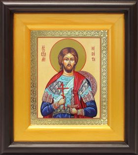 Великомученик Никита Готфский, икона в широком киоте 16,5*18,5 см - Иконы оптом