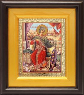 Великомученица Екатерина Александрийская (лик № 054), икона в широком киоте 16,5*18,5 см - Иконы оптом