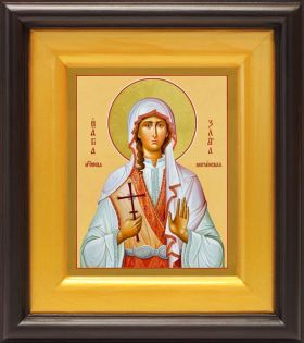 Великомученица Злата Могленская, икона в широком киоте 16,5*18,5 см - Иконы оптом
