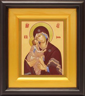 Донская икона Божией Матери, в широком киоте 16,5*18,5 см - Иконы оптом