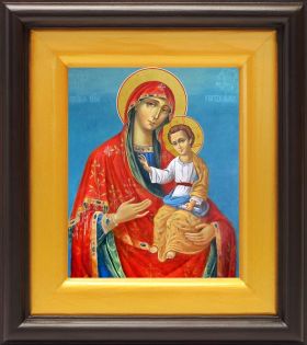 Гербовецкая икона Божией Матери, в широком киоте 16,5*18,5 см - Иконы оптом