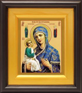 Иерусалимская икона Божией Матери, в широком киоте 16,5*18,5 см - Иконы оптом
