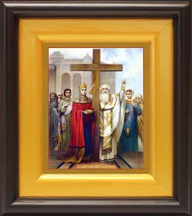 Воздвижение Креста Господня, икона в широком киоте 16,5*18,5 см - Иконы оптом