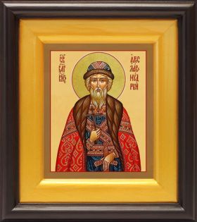 Благоверный князь Ярослав Мудрый, икона в широком киоте 16,5*18,5 см - Иконы оптом