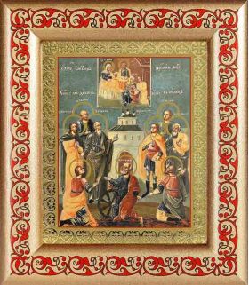 Девять мучеников Кизических, широкая рамка с узором 14,5*16,5 см - Иконы оптом