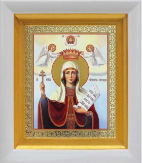 Великомученица Параскева Пятница, икона в белом киоте 14*16 см - Иконы оптом