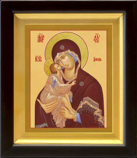 Донская икона Божией Матери, в деревянном киоте 14,5*16,5 см - Иконы оптом