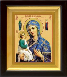 Иерусалимская икона Божией Матери, в деревянном киоте 14,5*16,5 см - Иконы оптом