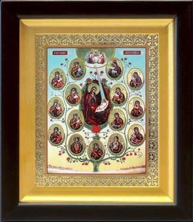 Древо Пресвятой Богородицы, икона в киоте 14,5*16,5 см - Иконы оптом