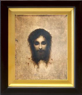 Иисус моргающий или Плат святой Вероники, икона в киоте 14,5*16,5 см - Иконы оптом
