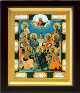 Девять мучеников Кизических, XVIII в, икона в киоте 14,5*16,5 см - Иконы оптом