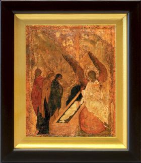 Жены-Мироносицы у Гроба Господня, 1425 - 1427 гг, икона в деревянном киоте 14,5*16,5 см - Иконы оптом