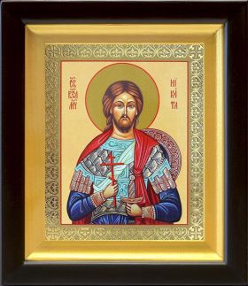Великомученик Никита Готфский, икона в киоте 14,5*16,5 см - Иконы оптом