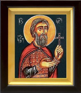 Великомученик Константин Грузинский, князь, икона в киоте 14,5*16,5 см - Иконы оптом