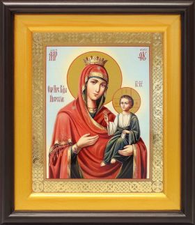 Иверская икона Божией Матери, широкий киот 21,5*25 см - Иконы оптом