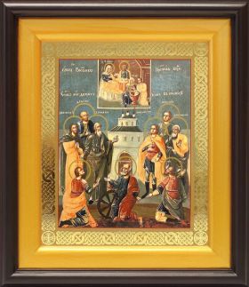 Девять мучеников Кизических, икона в широком киоте 21,5*25 см - Иконы оптом