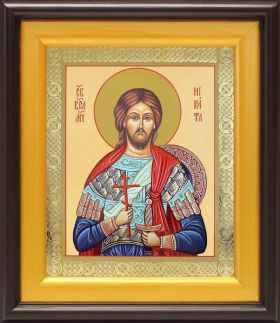 Великомученик Никита Готфский, икона в широком киоте 21,5*25 см - Иконы оптом
