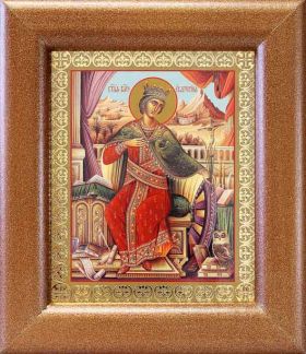 Великомученица Екатерина Александрийская (лик № 054), икона в широкой рамке 14,5*16,5 см - Иконы оптом