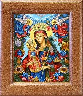 Икона Божией Матери "Благоуханный Цвет", широкая рамка 14,5*16,5 см - Иконы оптом