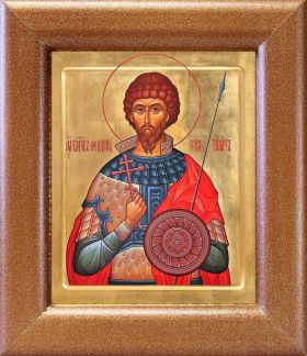 Великомученик Феодор Стратилат, икона в широкой рамке 14,5*16,5 - Иконы оптом