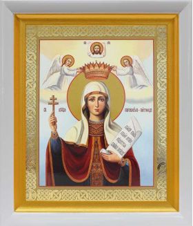 Великомученица Параскева Пятница, икона в белом киоте 19*22 см - Иконы оптом