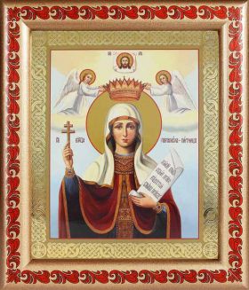 Великомученица Параскева Пятница, икона в рамке с узором 19*22,5 см - Иконы оптом