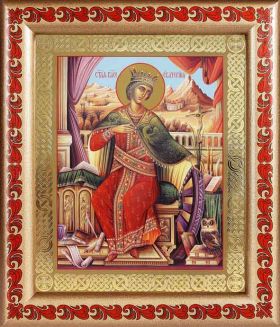Великомученица Екатерина Александрийская (лик № 054), икона в рамке с узором 19*22,5 см - Иконы оптом