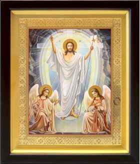 Воскресение Христово, икона в киоте 19*22,5 см - Иконы оптом