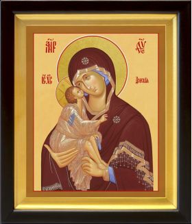 Донская икона Божией Матери, в деревянном киоте 19*22,5 см - Иконы оптом